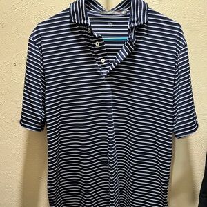 Ralph Lauren Navy Striped Polo Dri-Fit Shirt